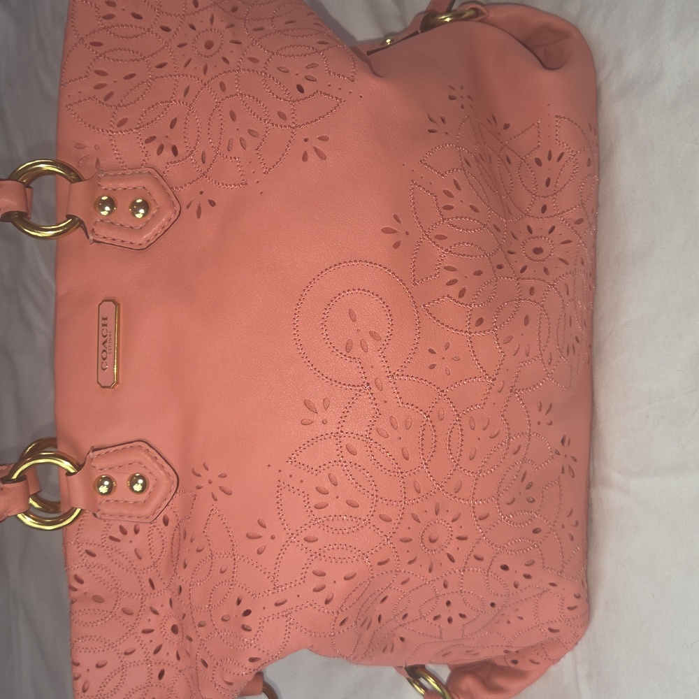 COACH NWT Ashley Salmon Pink With Gold Hardware Tote Purse Bag Handbag NEW